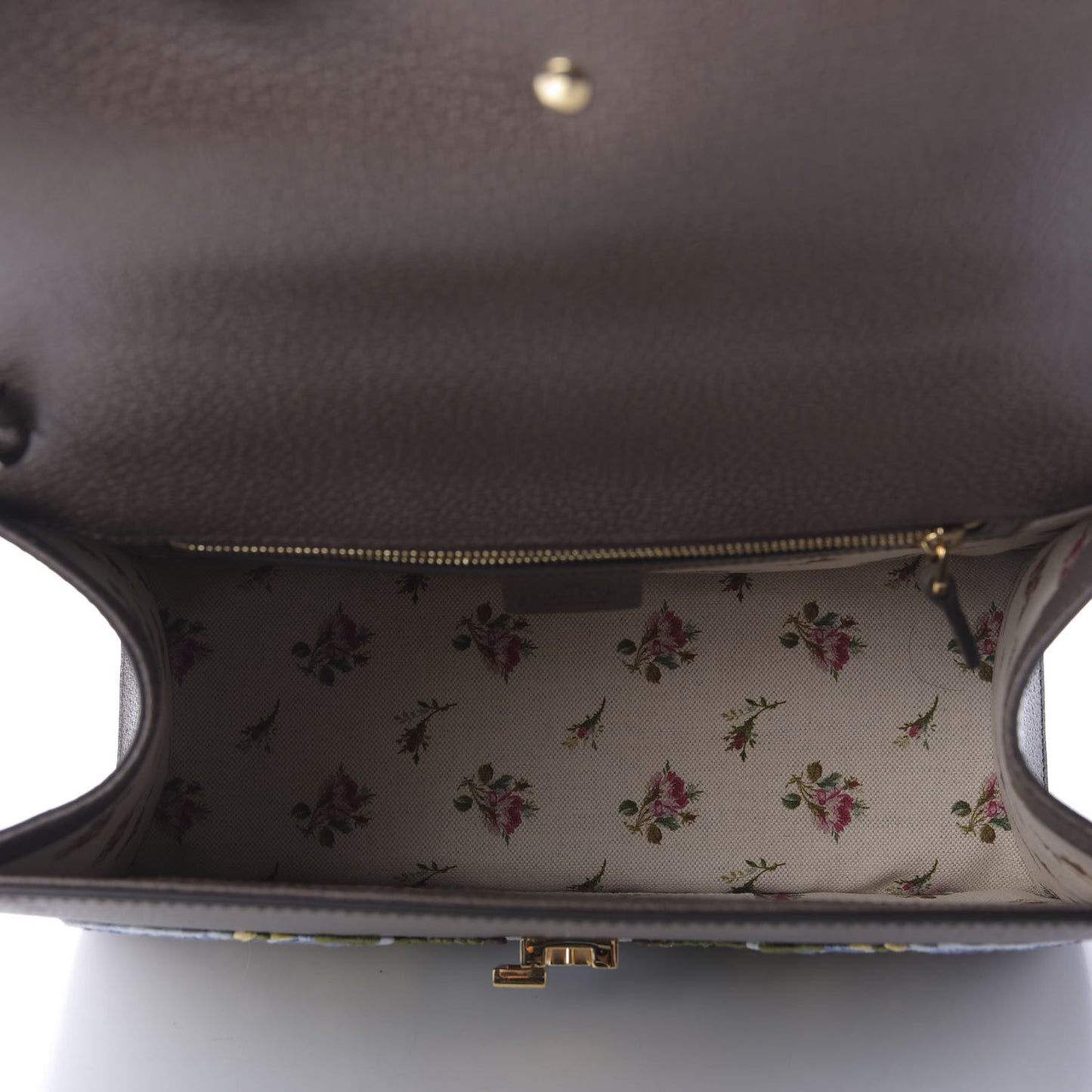 Calfskin Embroidered Medium Sylvie Top Handle Bag New Acero Multicolor