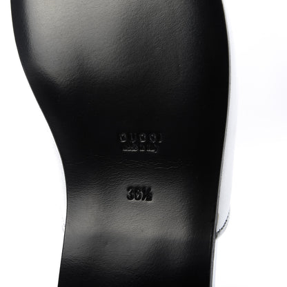 Gucci X MLB Metallic Lambskin NY Yankees Embroidered Womens GG Slippers 36.5 Silver 8 of 9