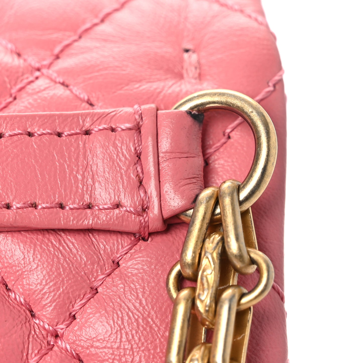 Aged Calfskin Quilted 2.55 Reissue Flap Belt Bag Pink