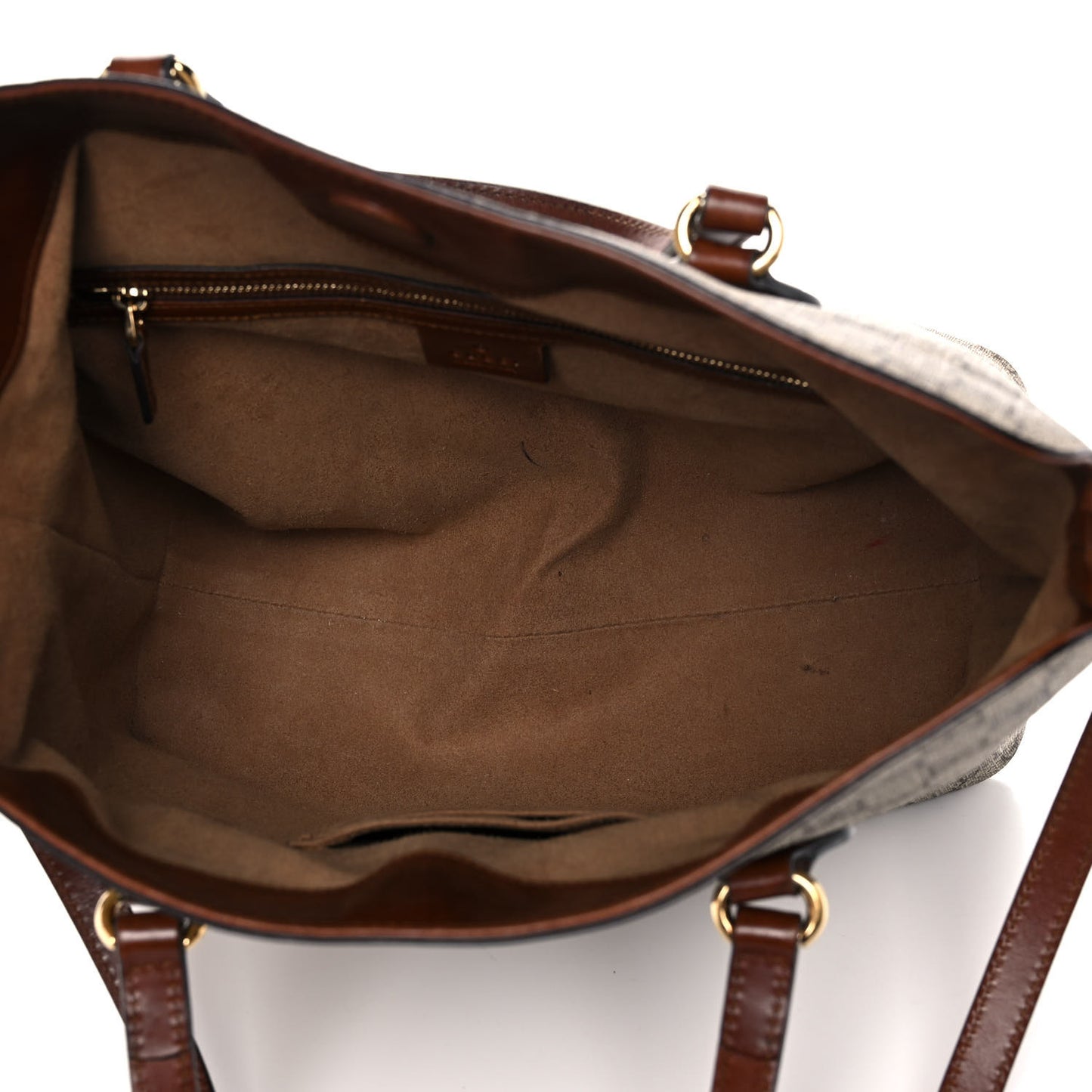 GG Supreme Monogram Linea A Foldover Tote Brown