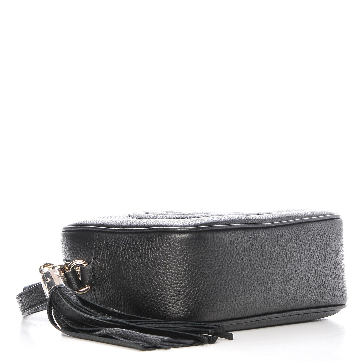 Pebbled Calfskin Small Soho Disco Bag Black