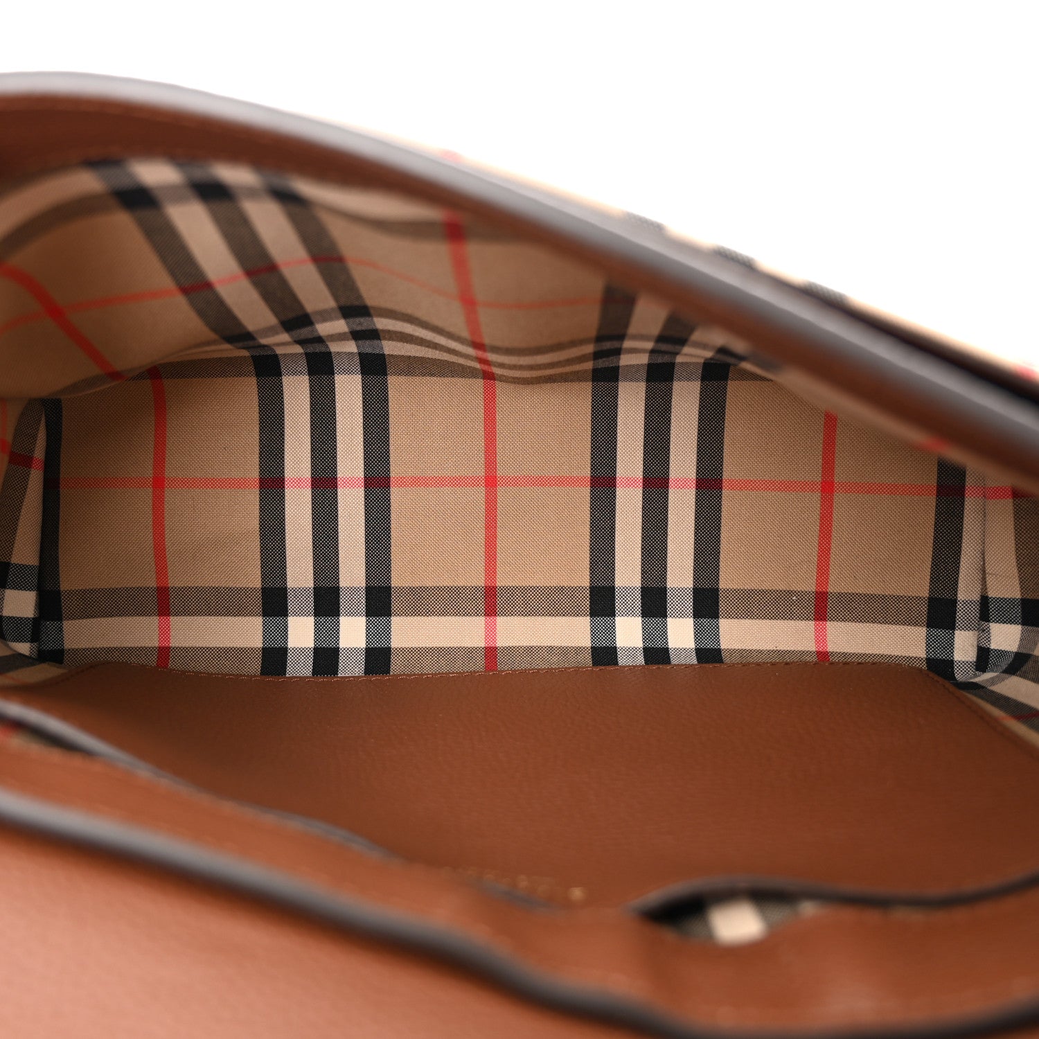 Burberry Calfskin Vintage Check Note Crossbody Bag Tan 5 of 12