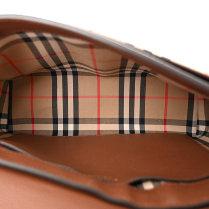 Burberry Calfskin Vintage Check Note Crossbody Bag Tan 5 of 12