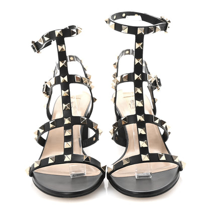Valentino Garavani Calfskin Rockstud 60mm City Sandals 36 Black 3 of 9
