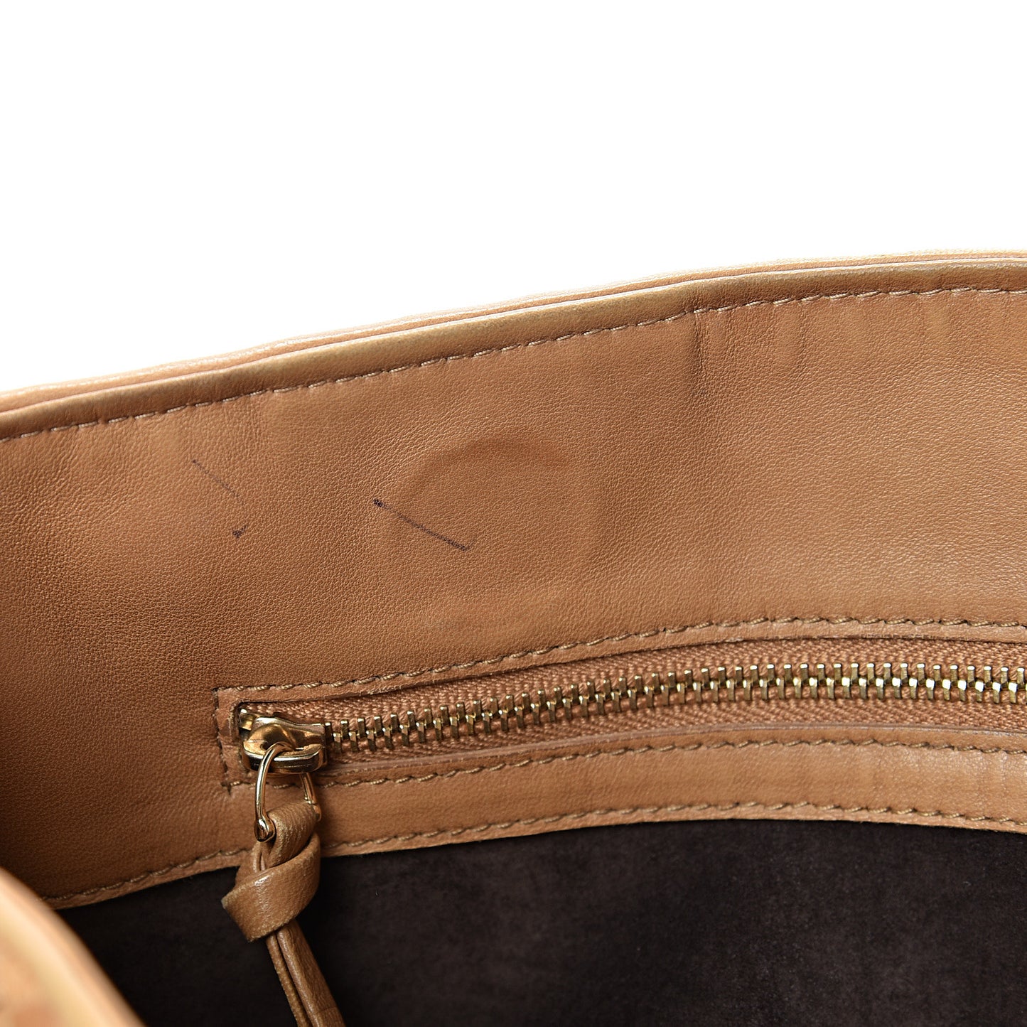 Nappa Intrecciato Shoulder Bag Camel