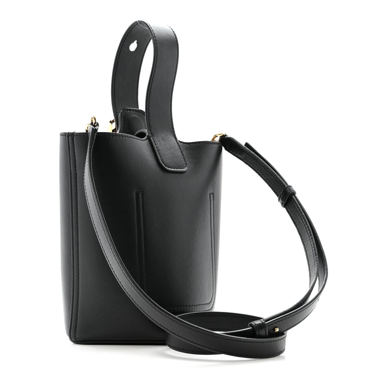 Loewe Smooth Calfskin Mini Pebble Bucket Bag Black 3 of 14