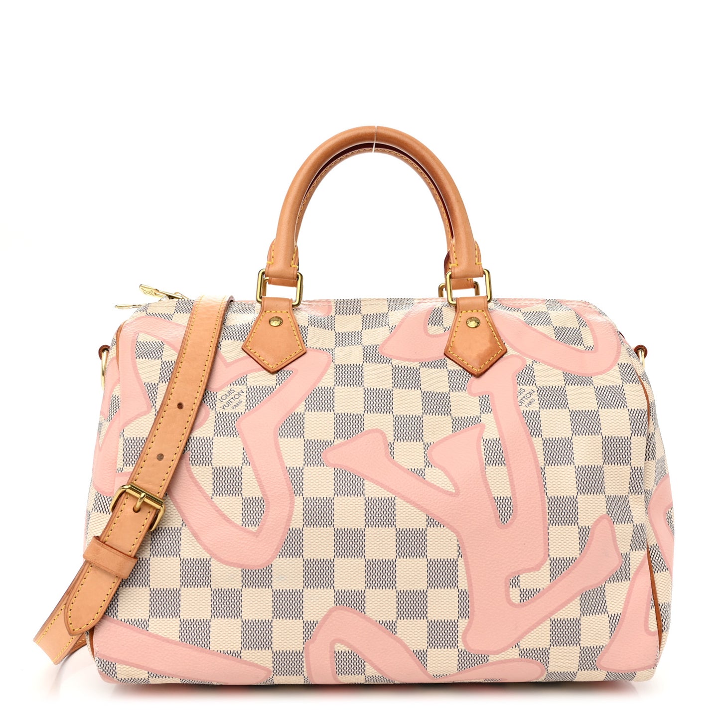 Damier Azur Tahitienne Speedy Bandouliere 30 Rose Ballerine