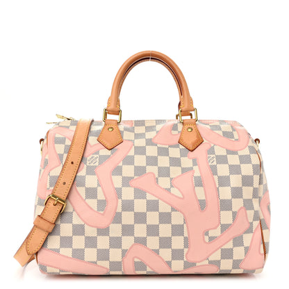 Louis Vuitton Damier Azur Tahitienne Speedy Bandouliere 30 Rose Ballerine 1 of 14