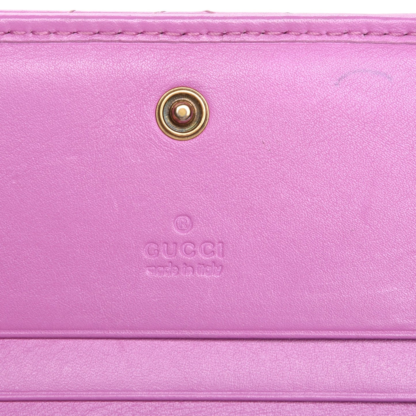 Calfskin Matelasse GG Marmont Card Case Candy Mousse