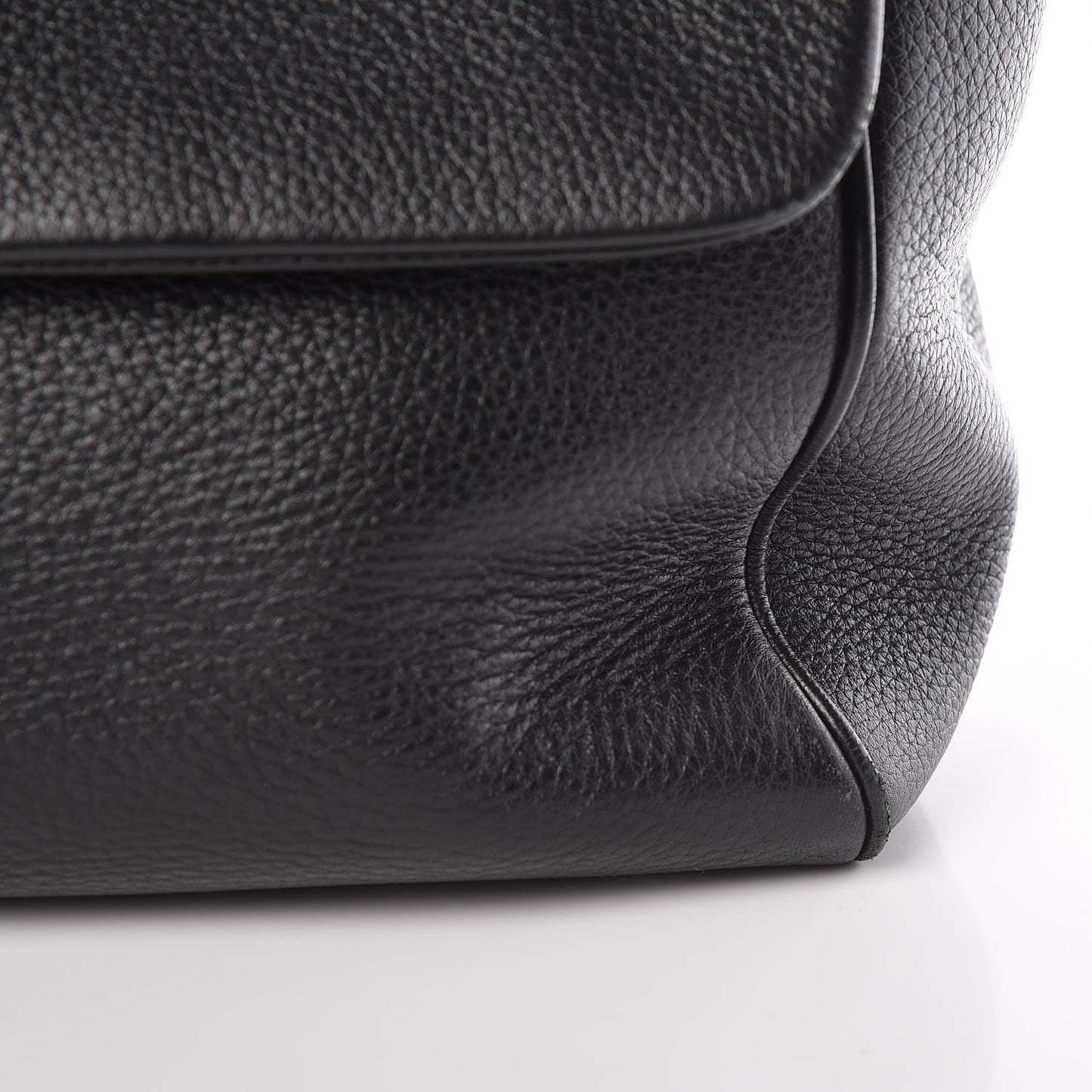 Grained Deerskin Medium Miss Sicily Satchel Black