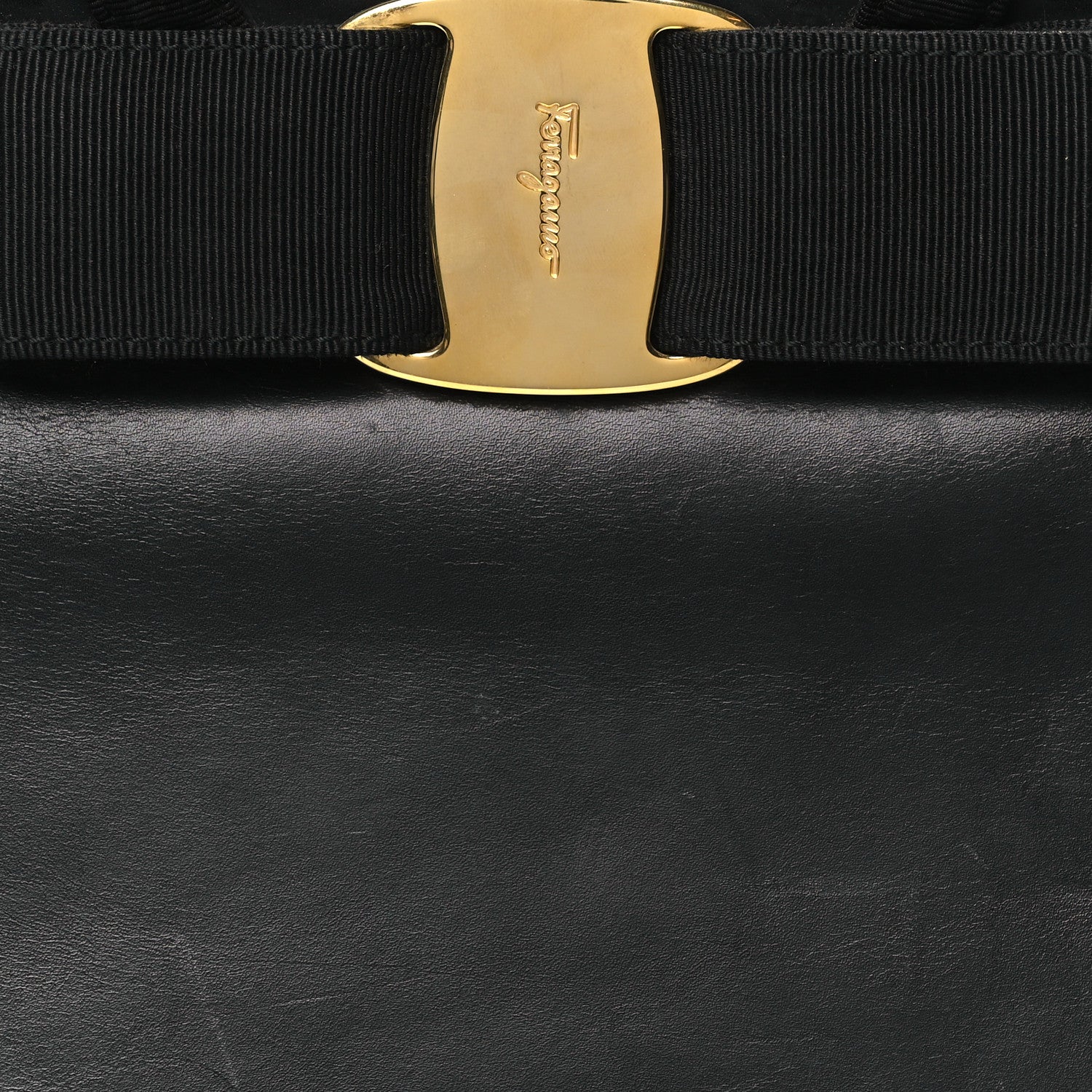 Salvatore Ferragamo Calfskin Vera Bow Top Handle Bag Black 7 of 10
