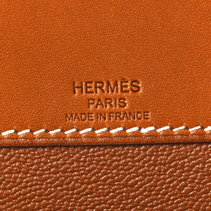 Hermes Toile H Barenia Kelly Depeches 25 Pouch Ecru Beige Fauve 6 of 9