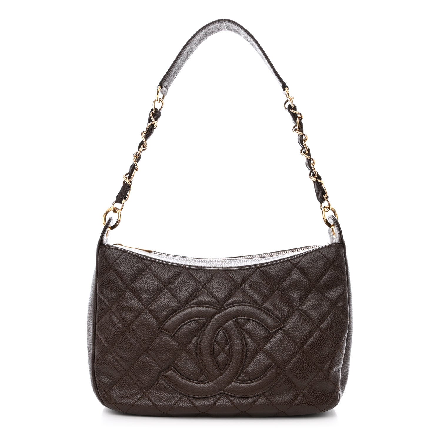 Chanel Caviar Quilted Timeless CC Shoulder Bag Brown 1 of 15
