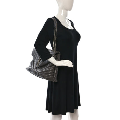 Saint Laurent Calfskin Y Quilted Monogram Large Loulou Chain Satchel Earth 2 of 10