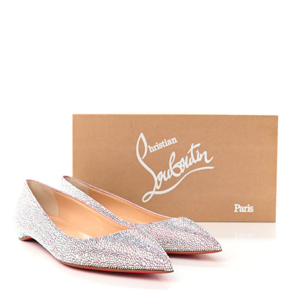 Christian Louboutin Suede Metal Pigalle Follies Strass Flats 40.5 Version Aurore Borea 10 of 10