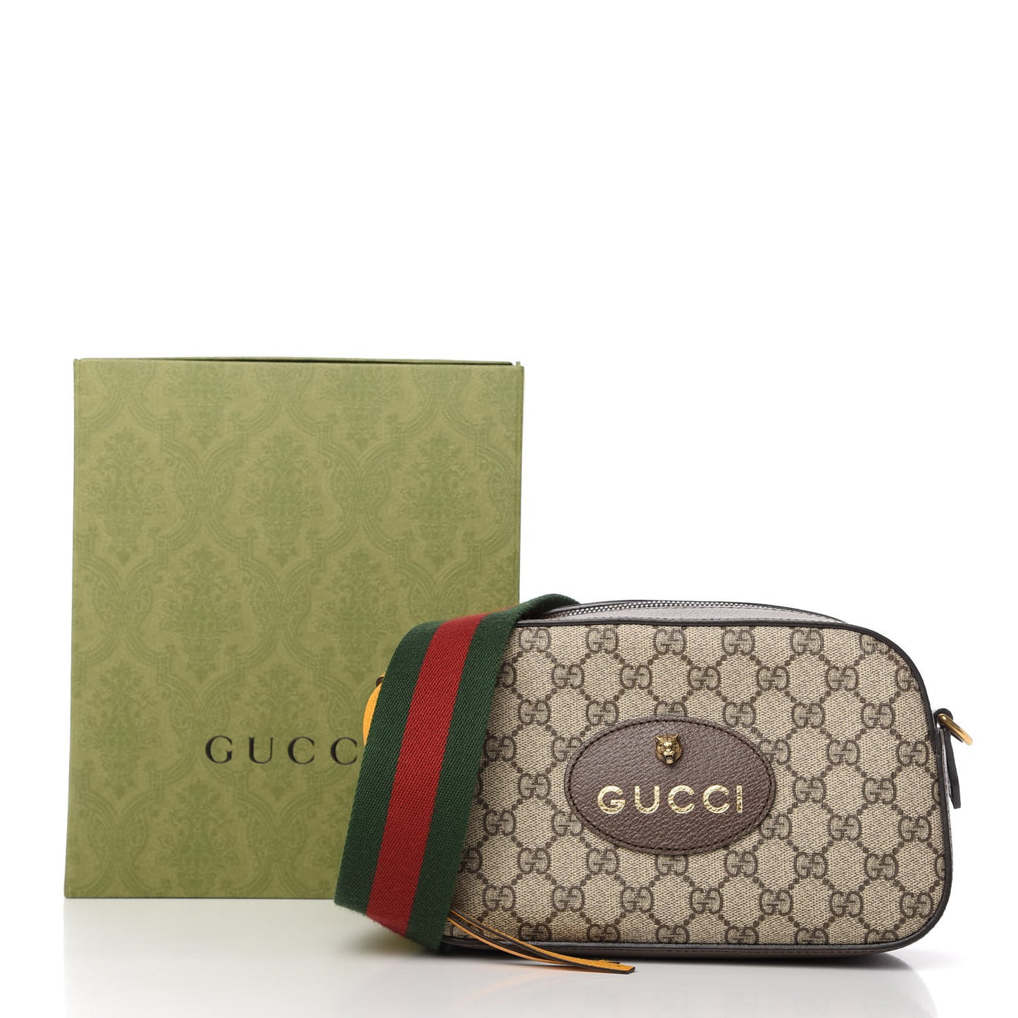 GG Supreme Monogram Web Neo Vintage Shoulder Bag Beige New Acero Crop