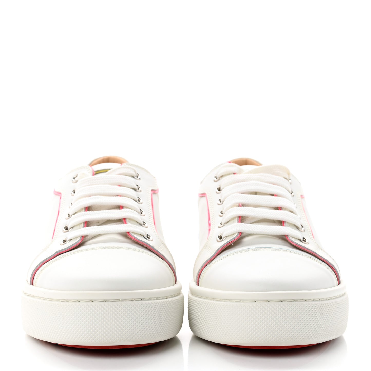 Calfskin Patent Vieirissima Flat Sneakers 37.5 White Multicolor