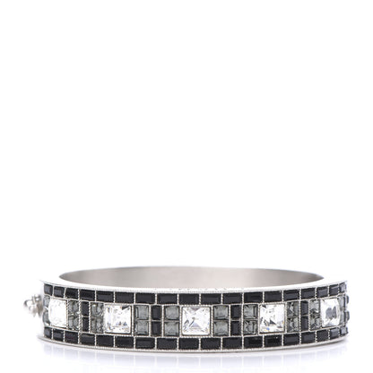 Chanel Baguette Crystal Bangle Silver Black 3 of 5