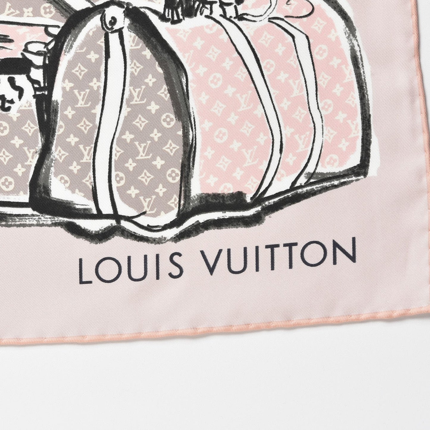 Silk Trunks Square Scarf Rose Poudre