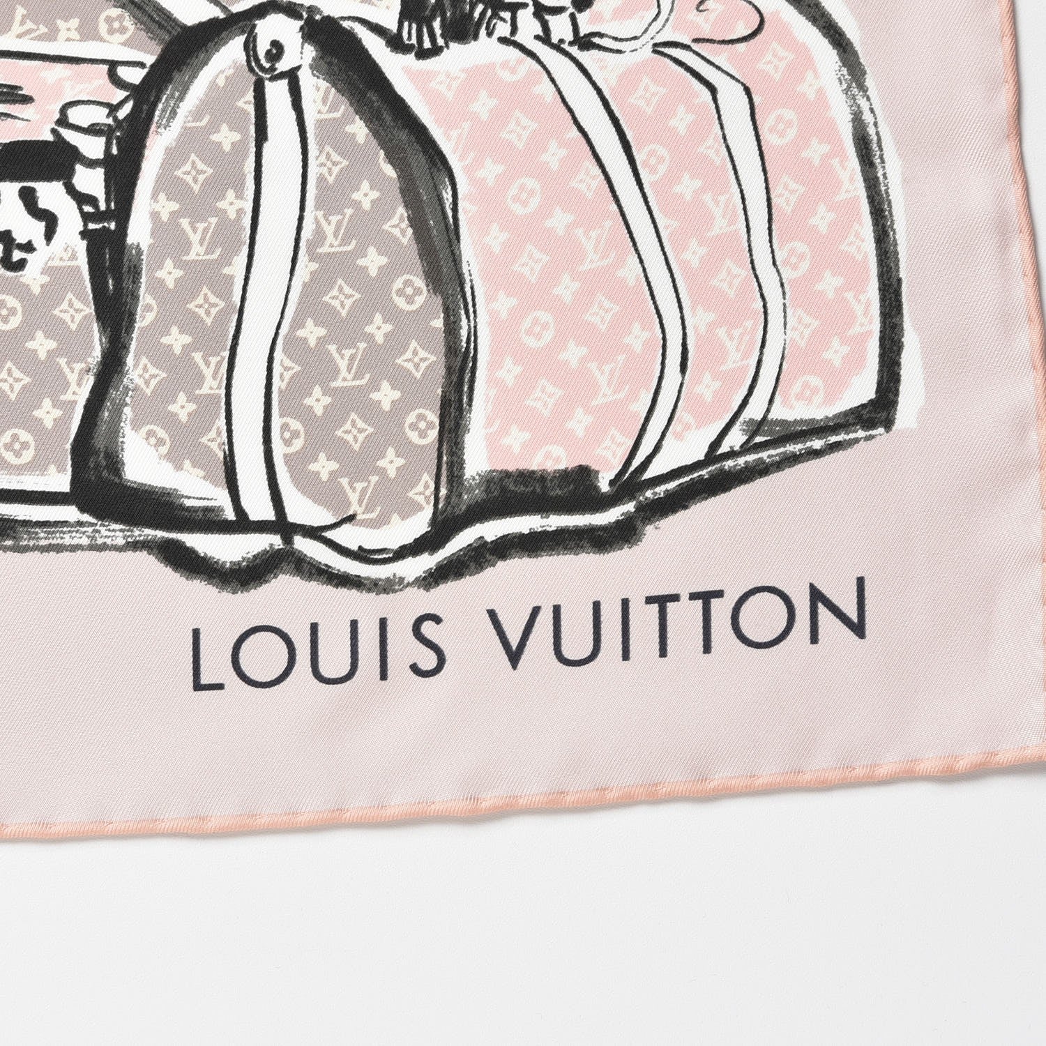 Louis Vuitton Silk Trunks Square Scarf Rose Poudre 4 of 5
