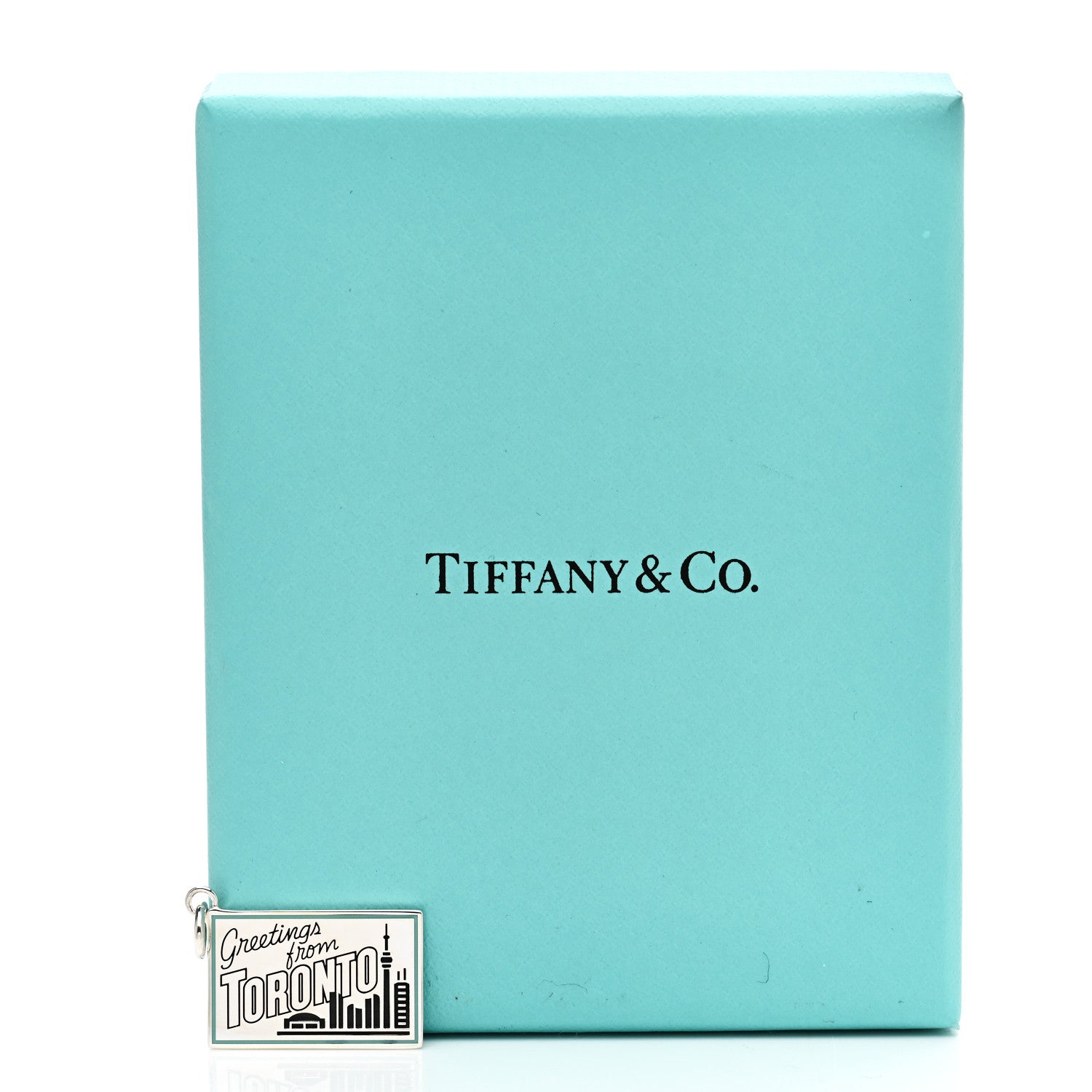 Tiffany Sterling Silver Enamel Toronto Postcard Charm Blue 4 of 4