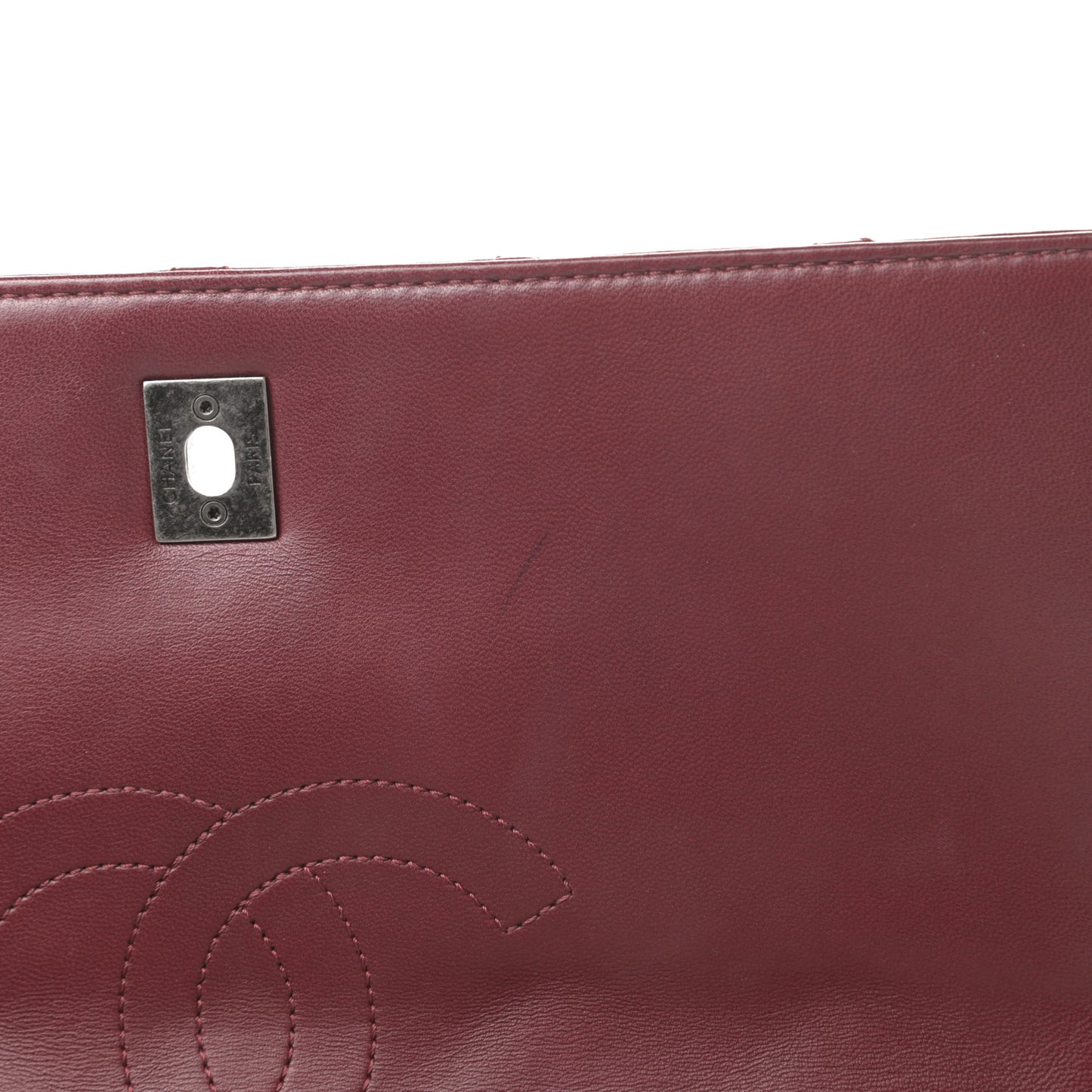 Lambskin Quilted Large Trendy CC Dual Handle Flap Bag Burgundy