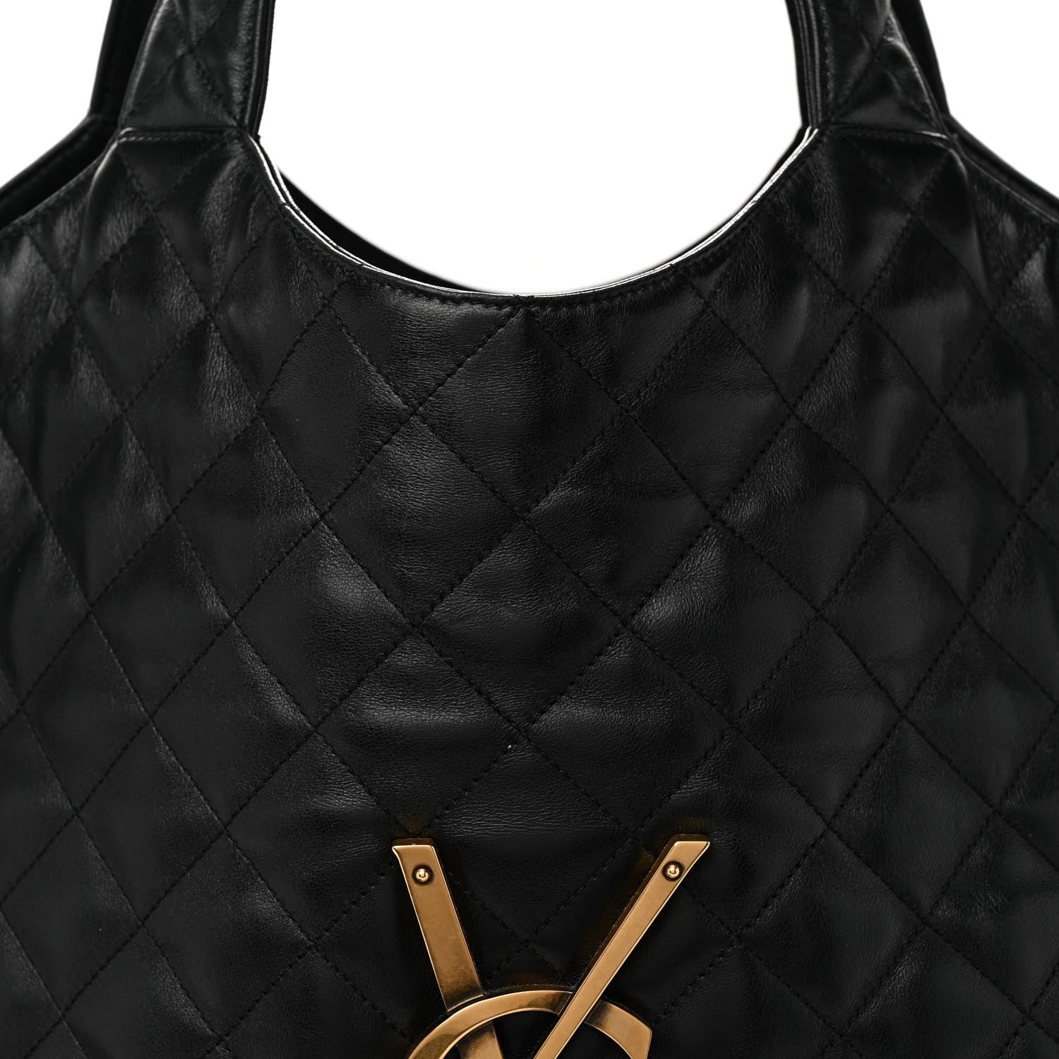 Saint Laurent Lambskin Quilted Maxi Icare Shopping Tote Black 8 of 10
