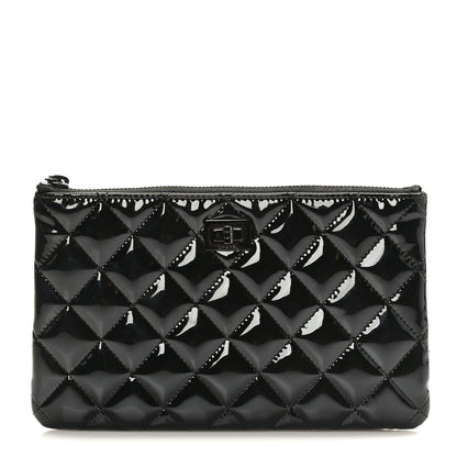 Chanel Patent Quilted Medium Reissue Cosmetic Case So Black 1 of 7