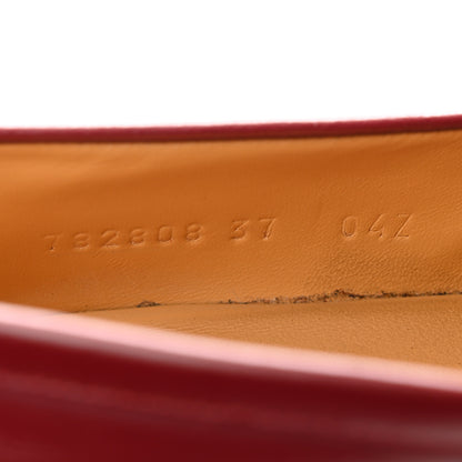 Gucci Ancora Calfskin Womens Horsebit Platform Loafers 37 Rosso 8 of 13