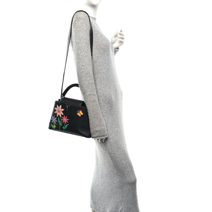 Louis Vuitton LV X YK Taurillon Inlaid Kusama Flowers Capucines BB Black 2 of 9