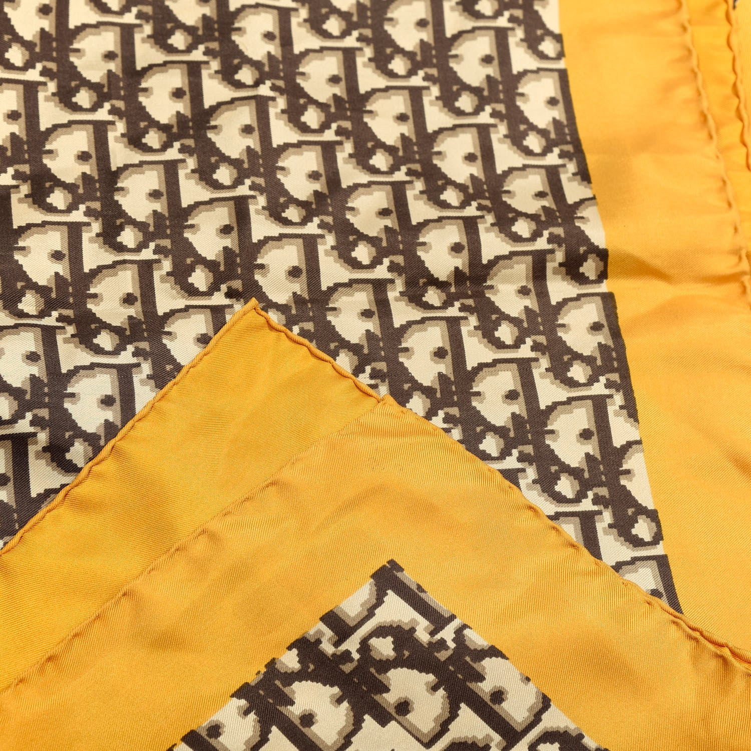 Christian Dior Silk Monogram Scarf Yellow 4 of 4