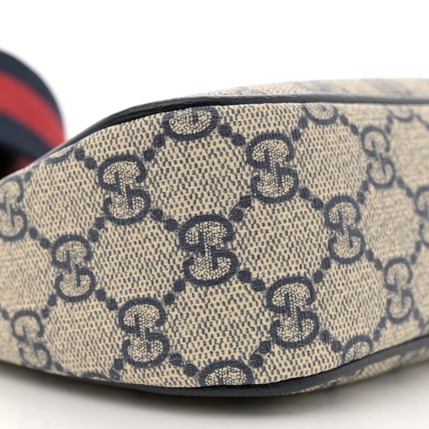 Gucci GG Supreme Monogram Textured Dollar Calfskin Web Small Ophidia GG Handbag Beige Blue 9 of 11