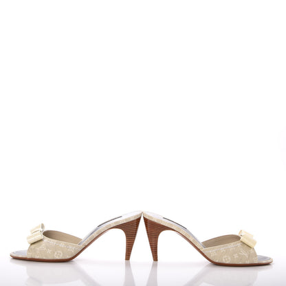 Louis Vuitton Mini Lin Bow Mules 37.5 Dune 5 of 13