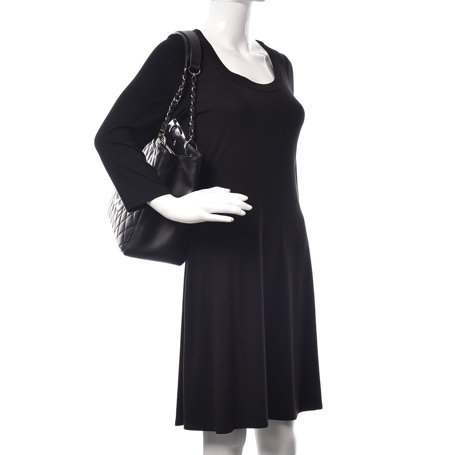 Caviar Quilted Grand Shopping Tote GST Black