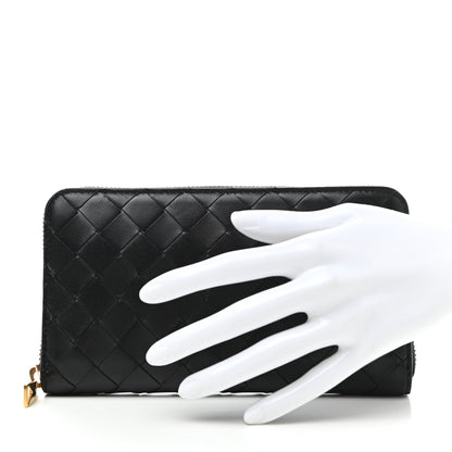 Bottega Veneta Nappa Intrecciato Zip Around Wallet Black 2 of 6