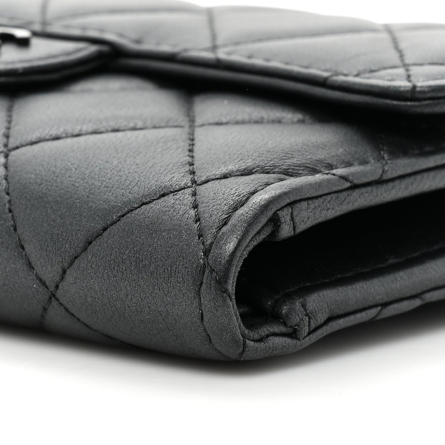 Lambskin Quilted Medium Flap Wallet So Black