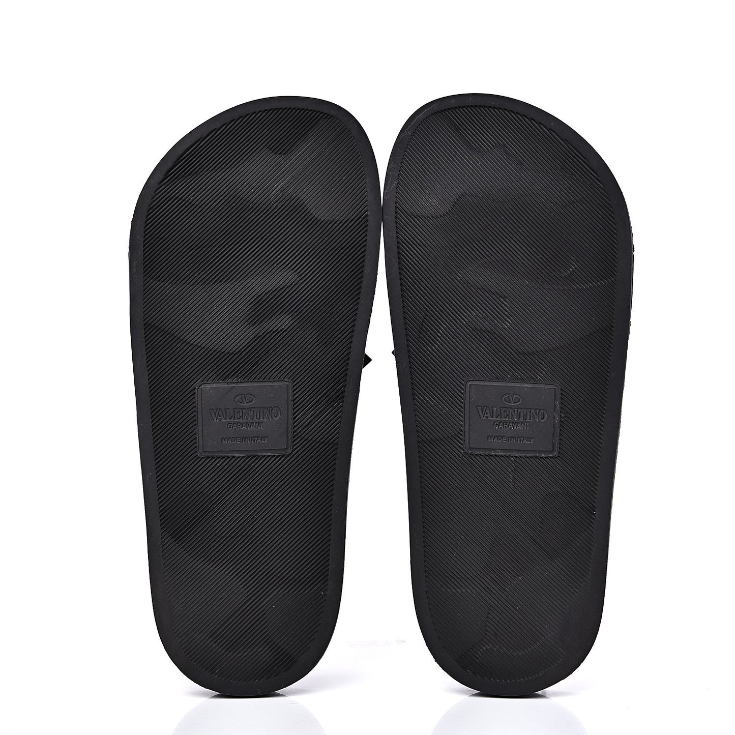 Rubber Rockstud Slide Sandals 36 Black