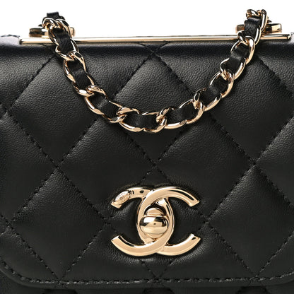 Chanel Lambskin Quilted Mini Trendy CC Chain Wallet Black 8 of 12
