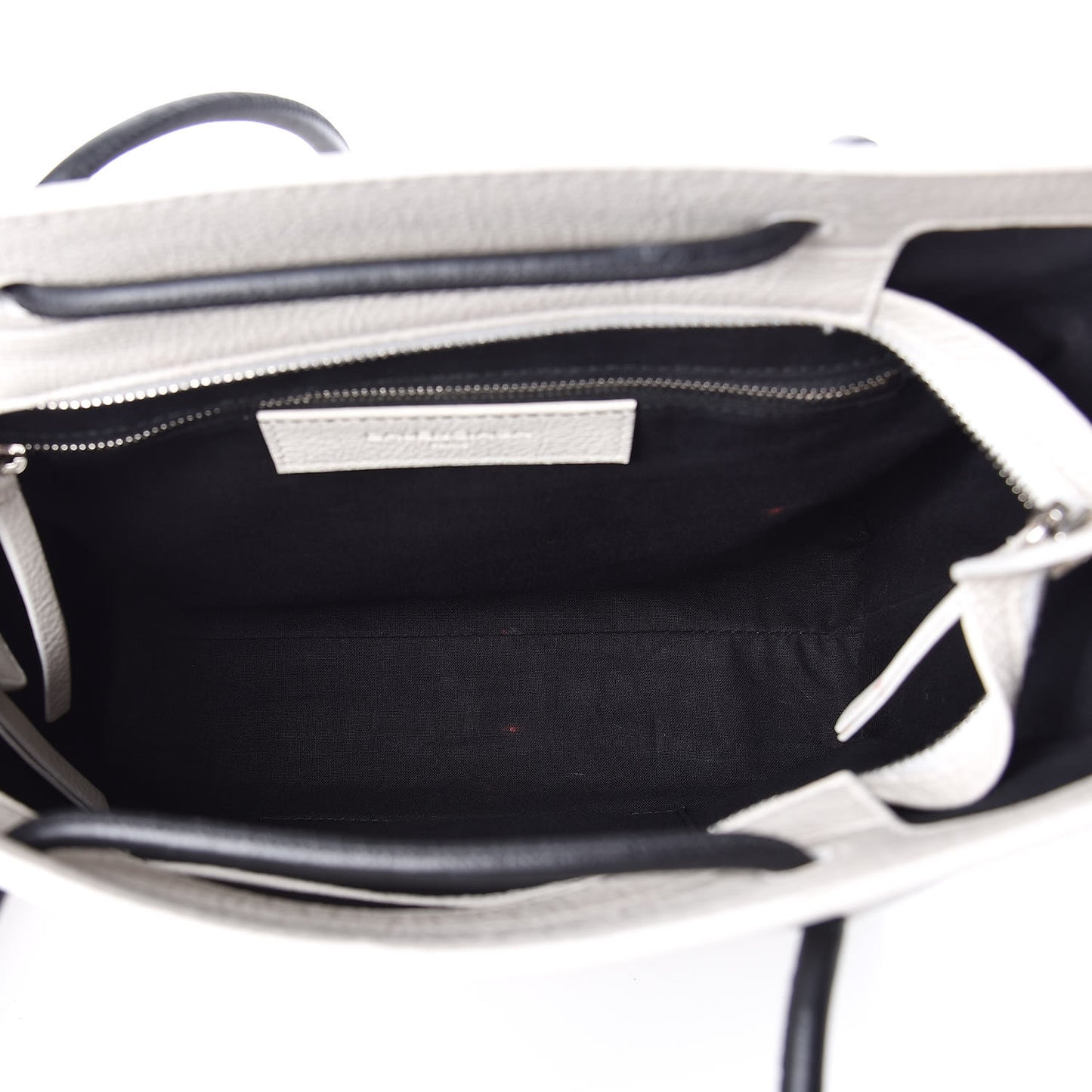 Calfskin Logo Small Shopping Tote White