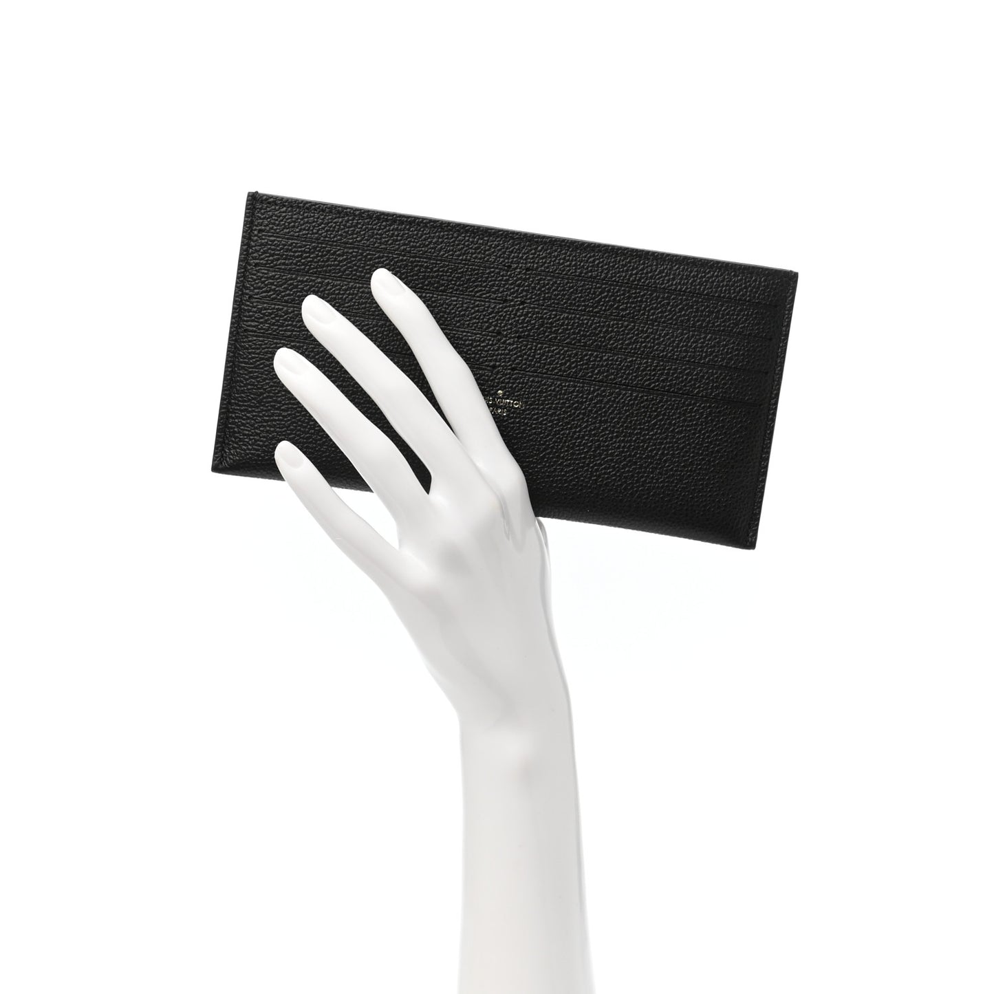 Calfskin Felicie Chain Wallet Card Holder Insert Black