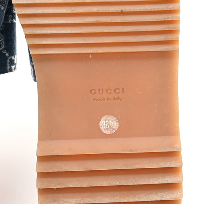 Gucci New Denim GG Monogram Angelina Platform 55mm Slide Sandals 36.5 Blue Tea 7 of 9