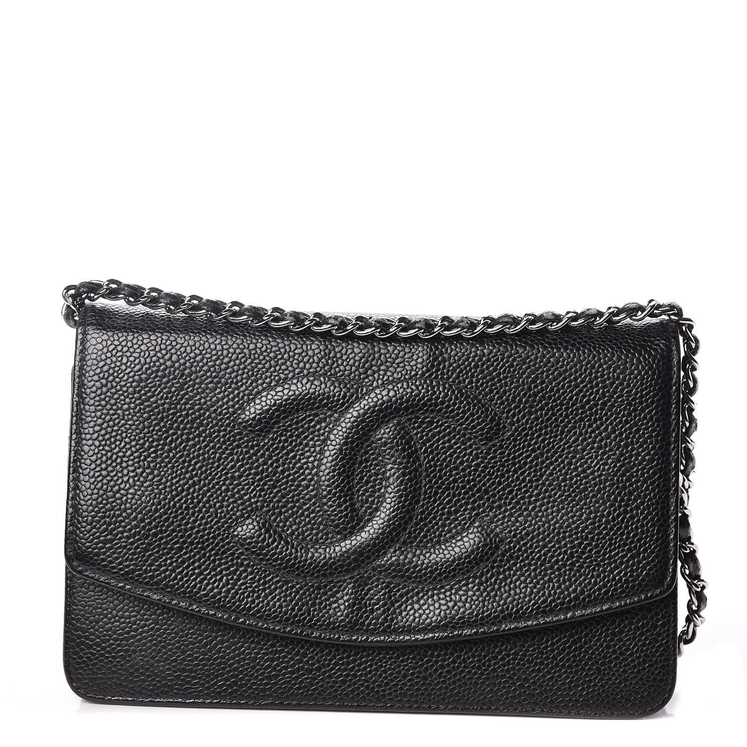 Chanel Caviar Timeless CC Wallet On Chain WOC Black 1 of 18