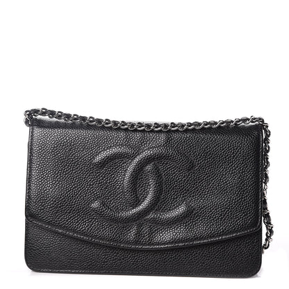 Chanel Caviar Timeless CC Wallet On Chain WOC Black 1 of 18