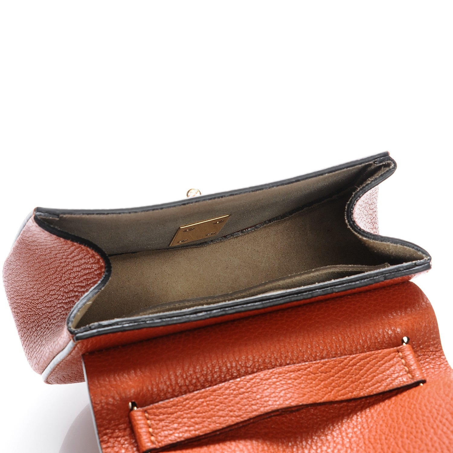 Chloe Grained Lambskin Mini Drew Shoulder Bag Foxy Orange 5 of 6