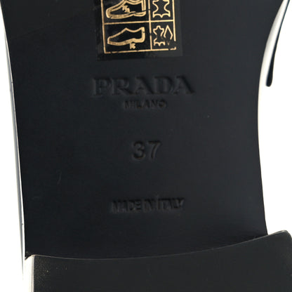 Prada Spazzolato Logo 20mm Loafers 37 Bleu 6 of 7