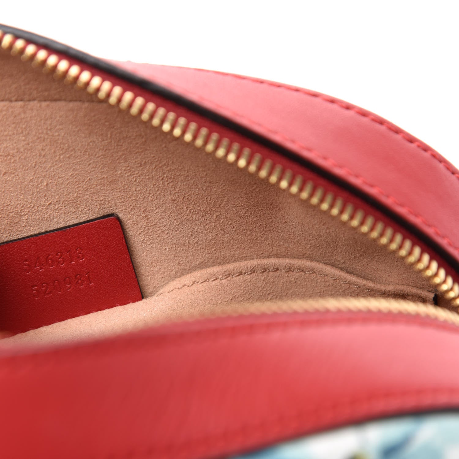 Gucci GG Supreme Monogram Blooms Mini Chain Shoulder Bag Beige Blue Navy Hibiscus Red 9 of 10