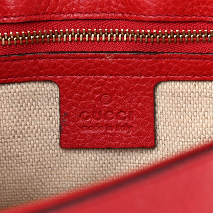 Gucci Pebbled Calfskin Medium Soho Flap Crossbody Vibrant Red 5 of 11