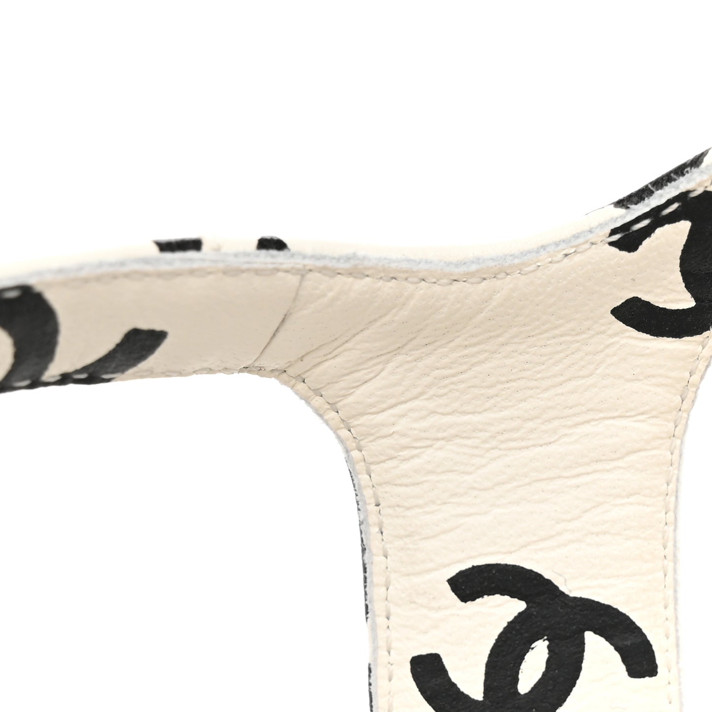 Printed Lambskin Coco Beach Platform Sandals 37 White Black