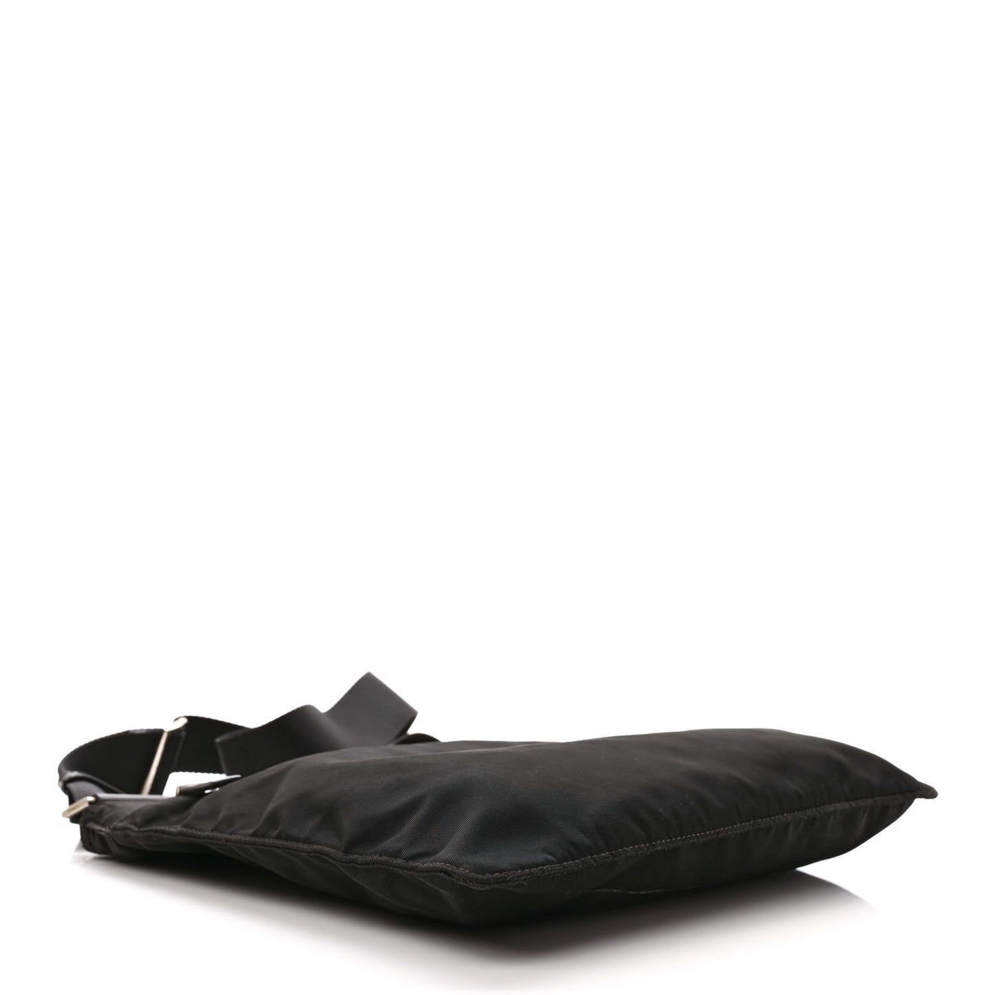 Tessuto Nylon Flat Messenger Bag Black