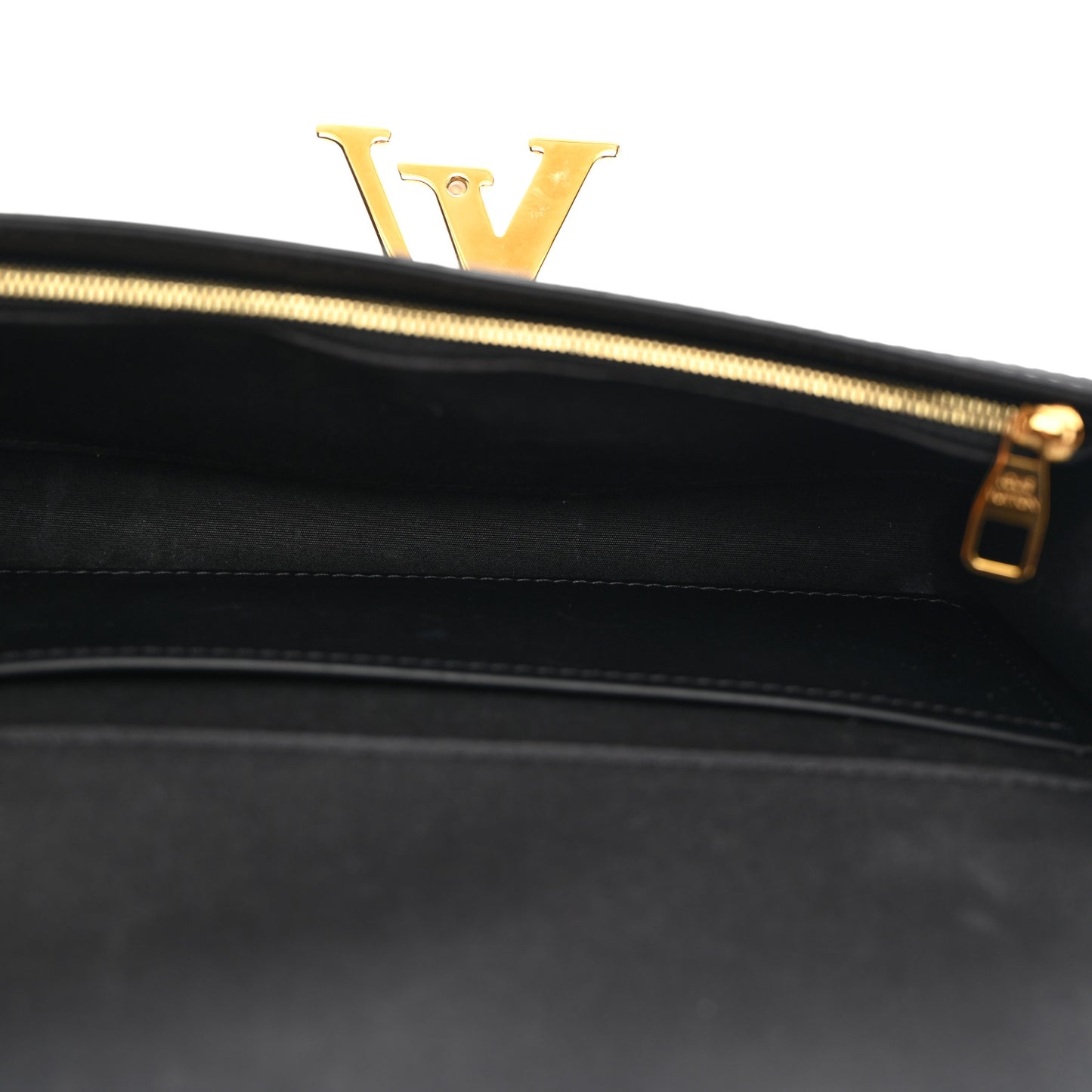 Patent Louise Clutch Black